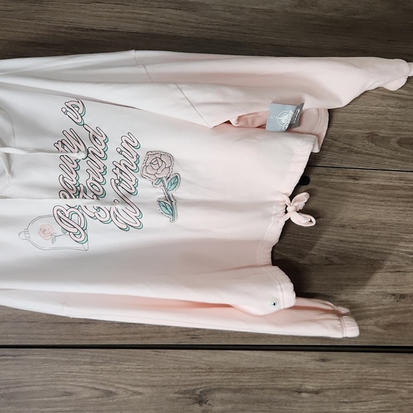 Disney Beauty Is Found Within Sweatshirt Hoodie Ombre Beauty Beast White - Picture 5 of 11